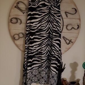 Zebra print elastic waist skirt